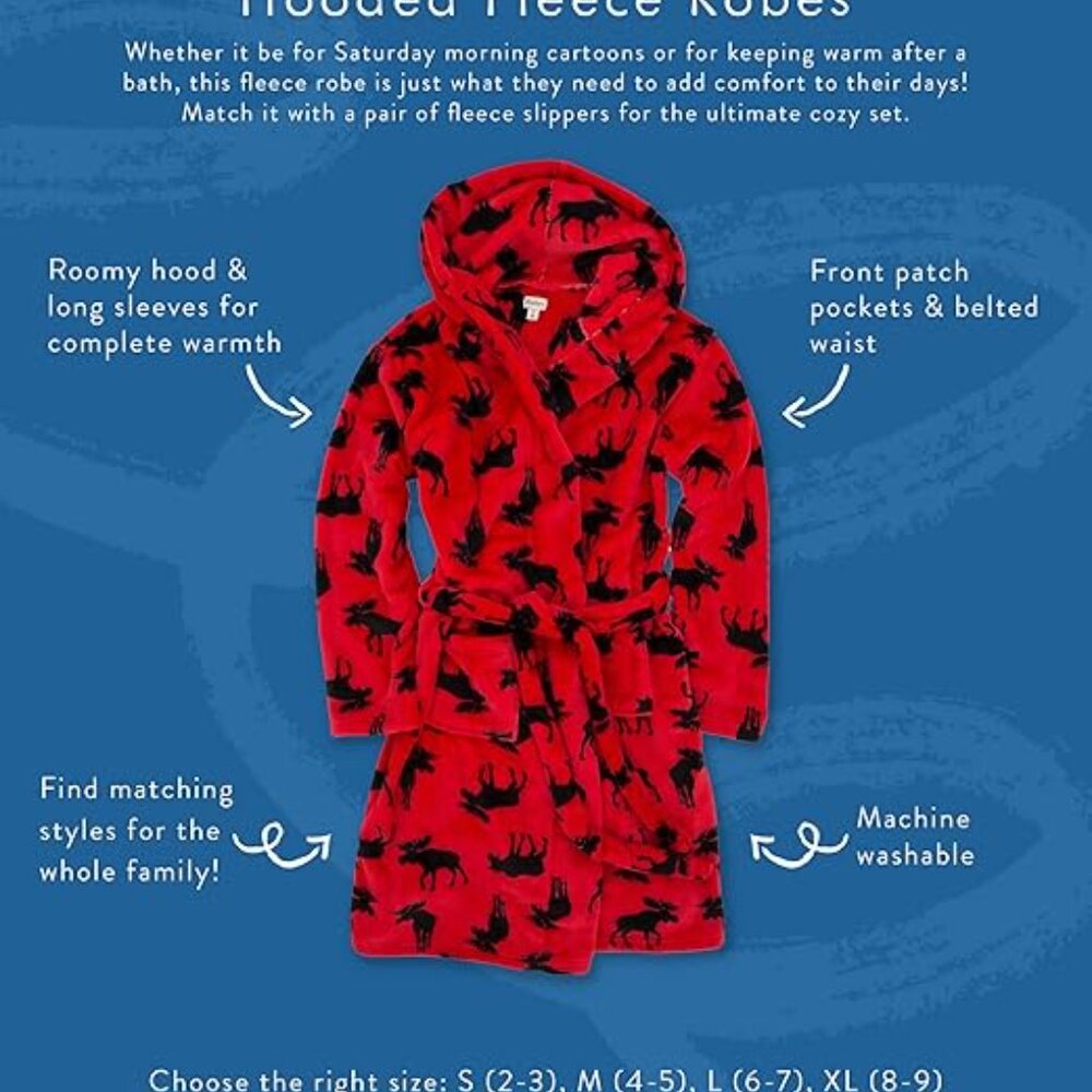 Hatley Moose Adult Fleece Robe - Picture 6 of 6